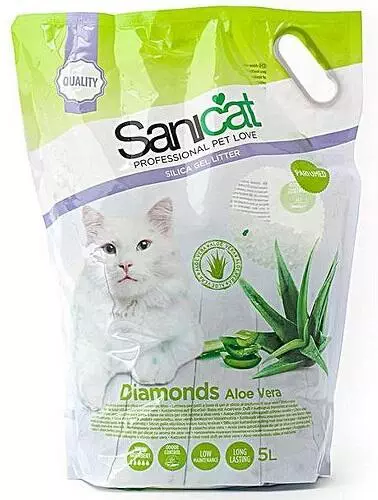 Sanicat Diamonds Aloe Vera Silica Gel Non Clumping Cat Litter